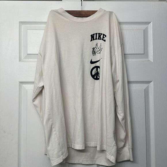 Nike Mens Move To Zero LS Cream Basketball Shirt Size XL - Picture 1 of 4